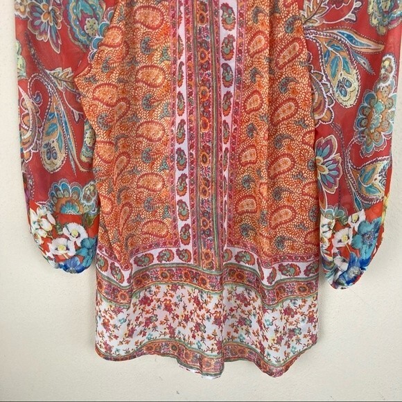 Figueroa&Flower Anthropologie Floral Patterned Tunic Split Neck Size Sm. Womens - Picture 4 of 12